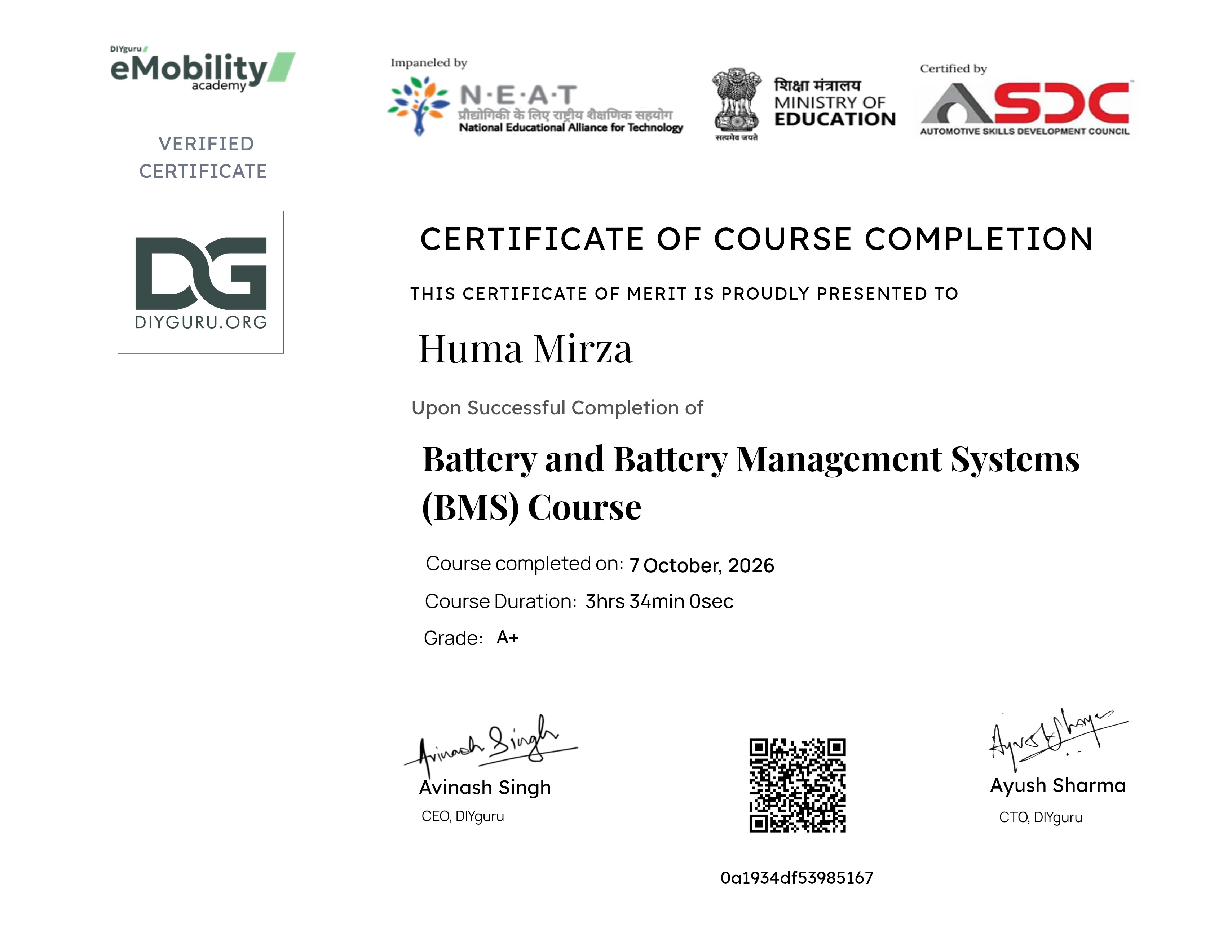 Battery and Battery Management Systems (BMS) Course
