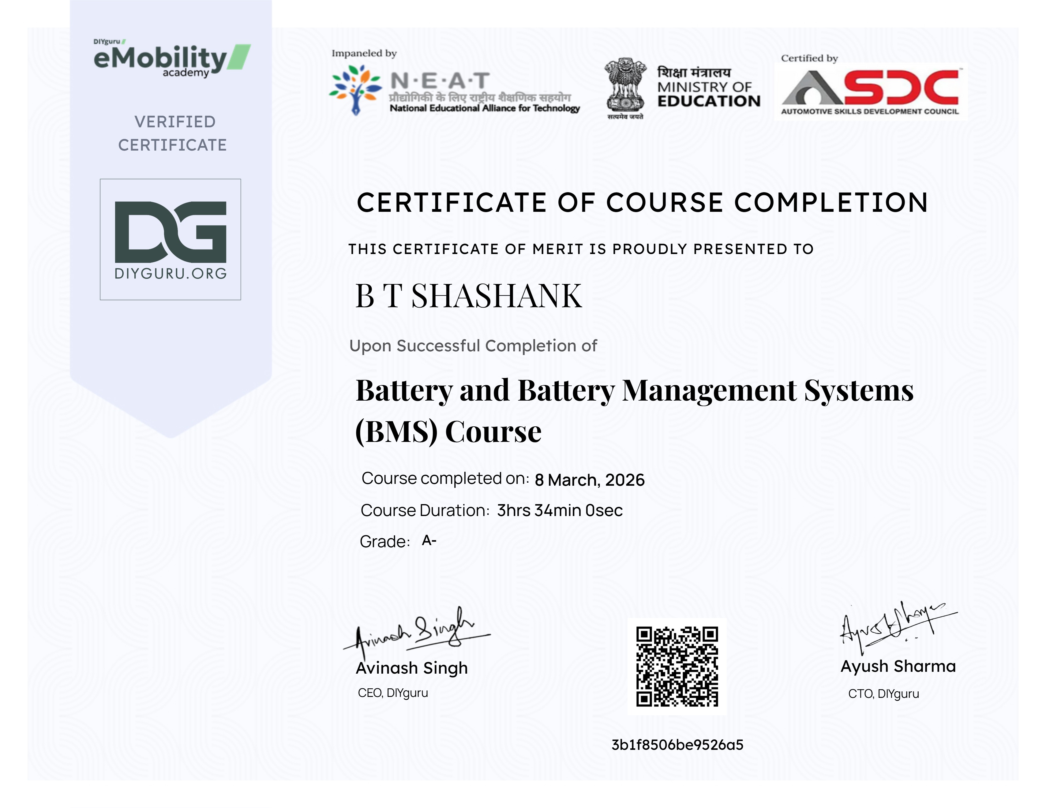 Battery and Battery Management Systems (BMS) Course