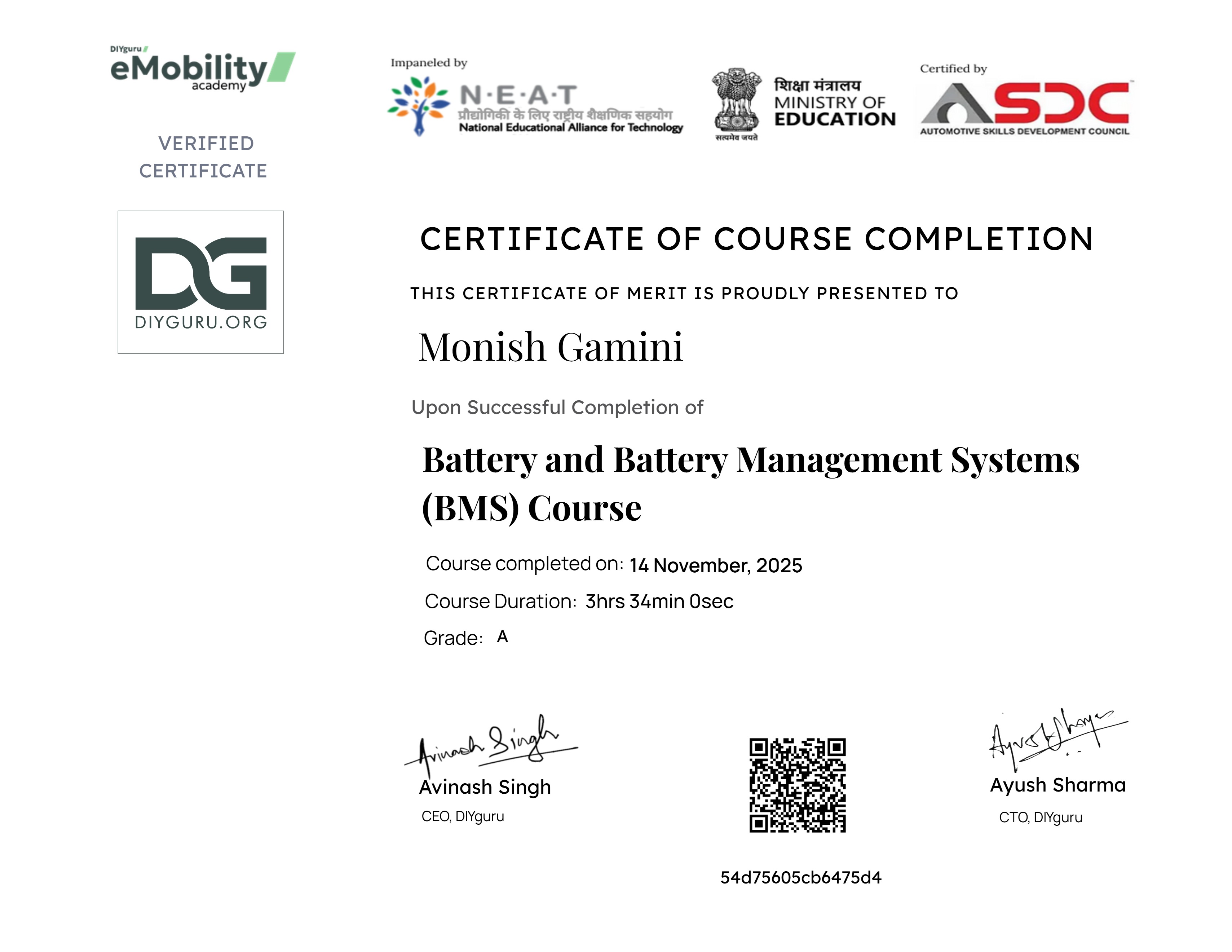 Battery and Battery Management Systems (BMS) Course
